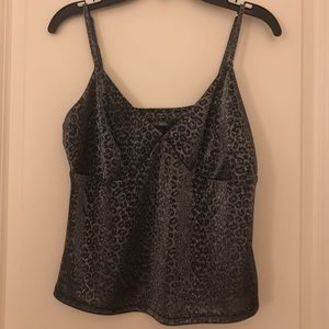 Shiny dark cheetah print top